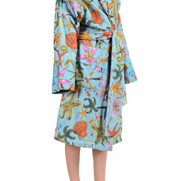 Versace Women's Multi-Color 100% Cotton Belted Bathrobe US L IT 44 - Picture 2 of 5
